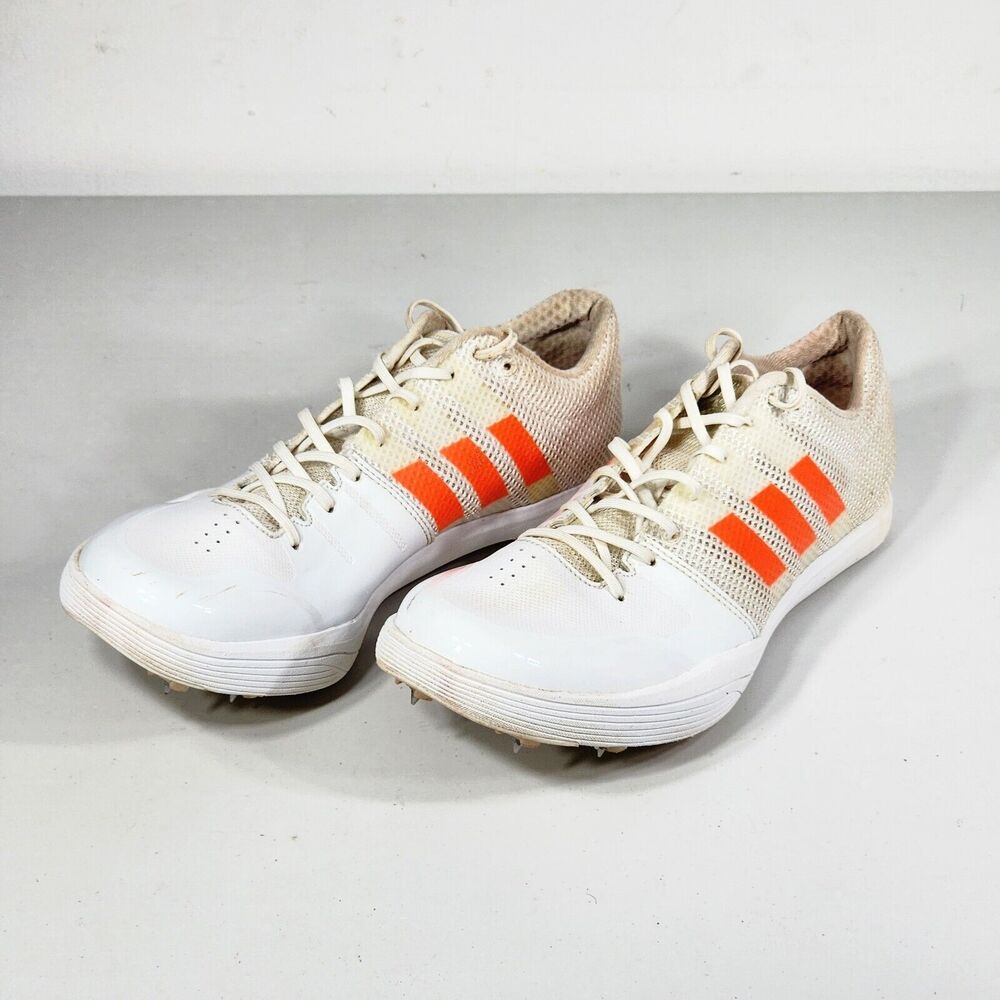Adidas Adizero Long Jump Shoes Men's Size 8 White Orange BB4100 Needs New Spikes